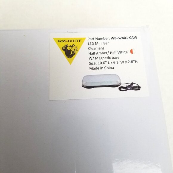Way-Brite LED Mini Strobe Lightbar Amber White Magnetic Emergency Warning Light - Picture 8 of 13